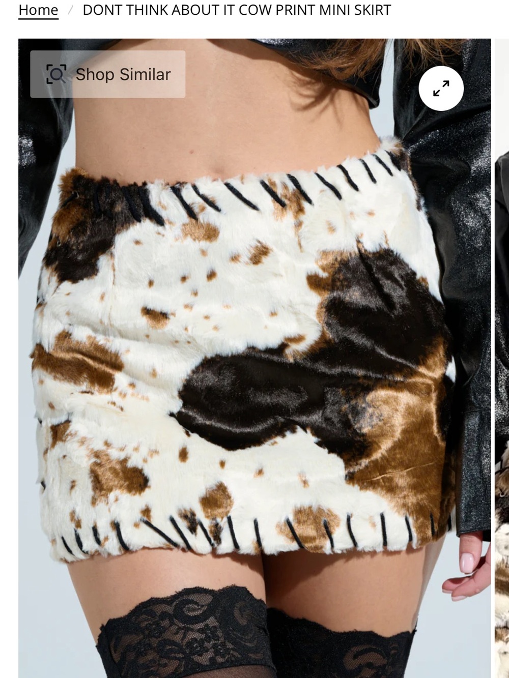 AKIRA Dont Think About It Cow Print Mini Skirt